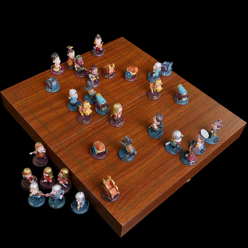 

36*4*33cm Cotta Warrior Chess Q Edition Journey To Travel Cartoon Characters Chinese Chess Set Chess Lovers Collection Good Gift