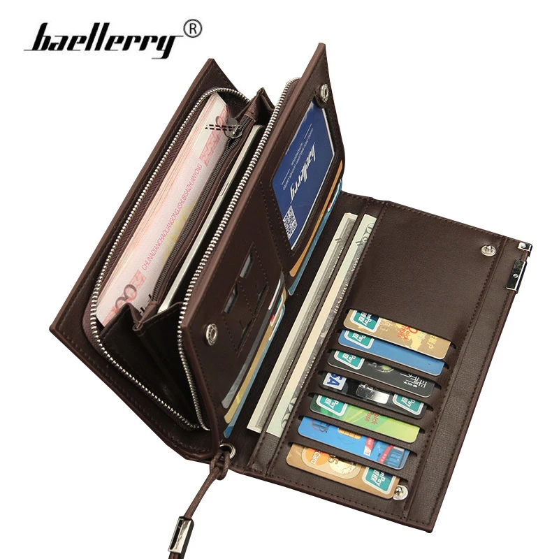 Baellerry удобный клатч мужской портмоне кожаный Для мужчин Кошельки с ремешком