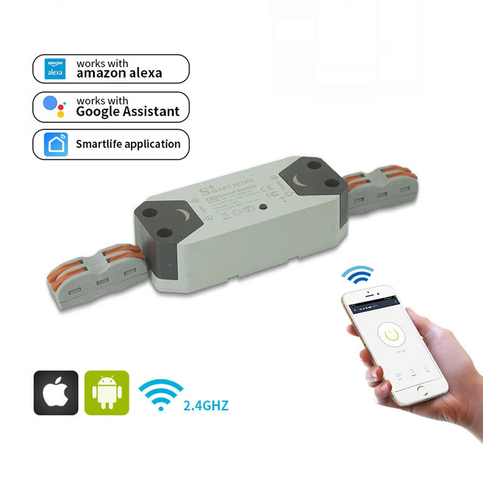 

WIFI Wireless Smart Power Switch, Remote Control,Automation Relay Module, Common Home Modification Diy Parts for Home Light