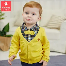 

Tinsino Boys Spring Grid Turn-down Collar T-shirts Casual Plaid Sweatshirts Children Autumn Outerwear Tops Clothes Kids Clothing
