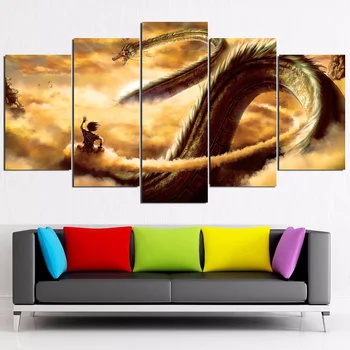 

5 Panel Dragon Ball Z Canvas Print Wall Art Home Decoration Anime Poster No Frame