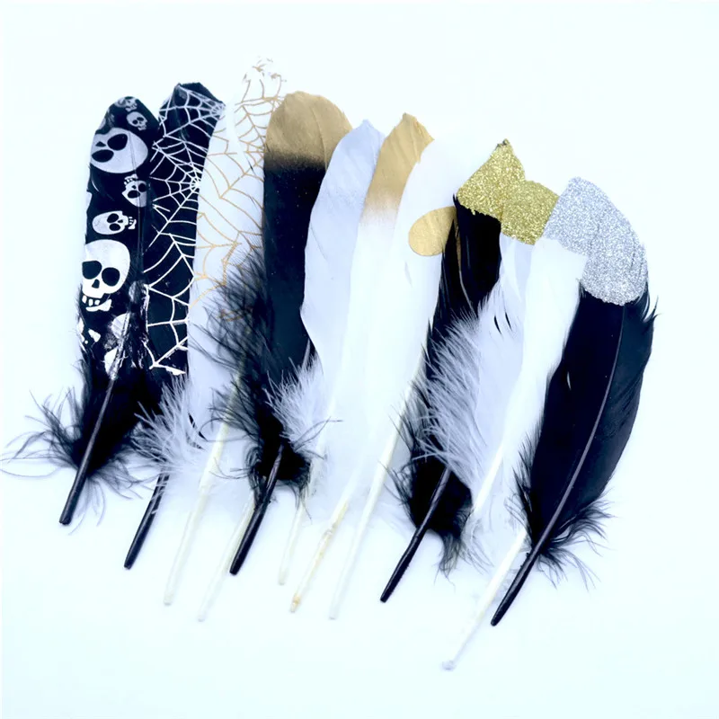 

10 Pcs/ Lot Beautiful Spray Gold and Silver Natural Goose Feather for Home Decoration Craft DIY Jewelry Decorative Accessories