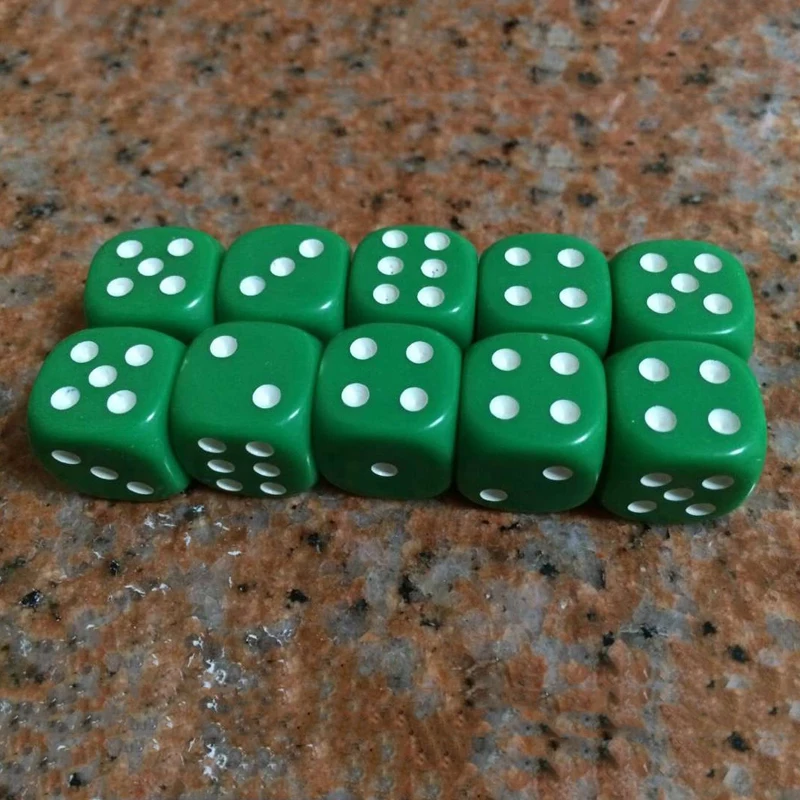 10Pcs New Arrival Funny 16mm Acrylic Round Corner Dice 6 sided Die Portable Table Games Party Family Kids Tool Dice