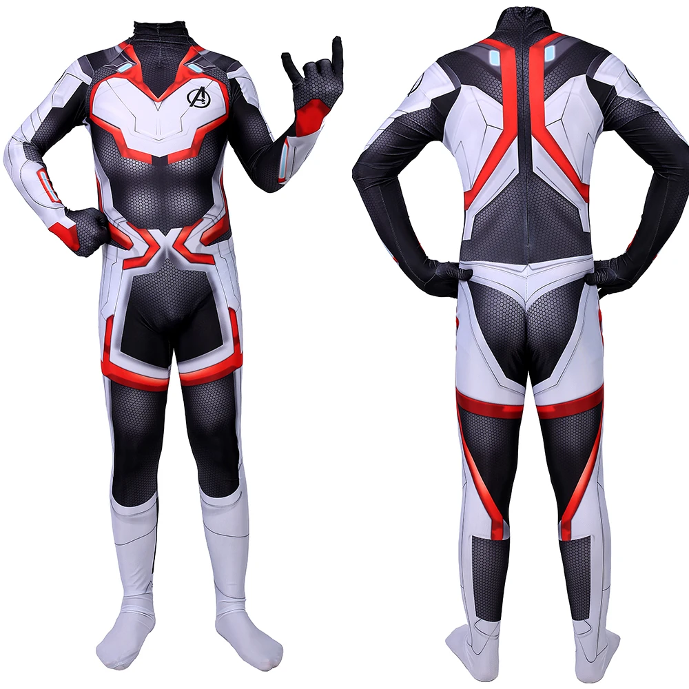 2019 New Avengers Endgame Quantum Realm Cosplay Costume Superhero Captain America Captain Marvel Zentai Bodysuit Suit Jumpsuits