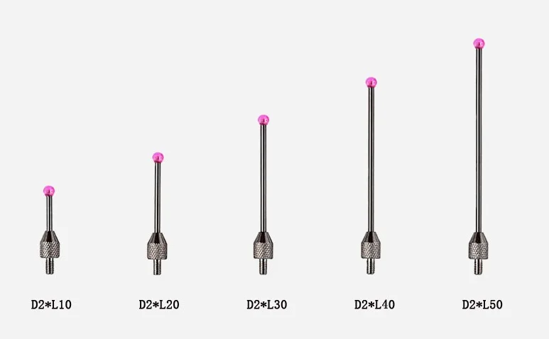 

5pcs M2.5 lengthen ball head for Dial gauge probe, needle tip probe for dial indicator, height measuring needle height