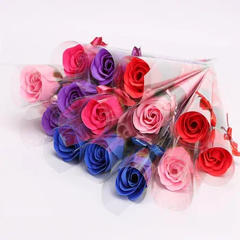

Good 200pcs EMS Red Hand-Carved Flowers Soap Bath Body Heart-shaped Rose Petals Headware Accessories