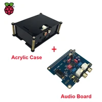 Raspberry Pi 3 HIFI Analog DAC Audio Board Module I2S Interface + Black Acrylic Case compatible for Raspberry Pi 2