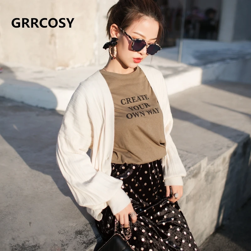 

GRRCOSY Autumn Maternity Wear New Fashion Women Coat Pregnant Cloth Knit Loose Korean Long Sleeve Jacket Outwear