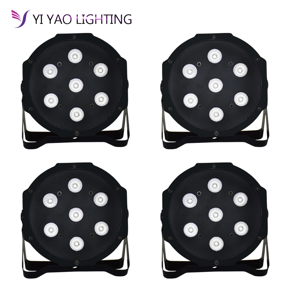 

Ultra Bright LED FlatPar 7x10 Watt Quad RGBW SlimPar Light Up-Lighting - Stage Lights 4PCS/LOT