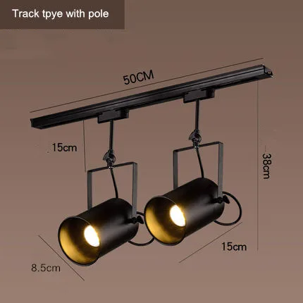 Современный светодиодный светильник на рельсах, светильник для магазина одежды, витрины, выставочный Точечный светильник, Домашний Светильник, точечные светильники - Испускаемый цвет: 2 heads with pole