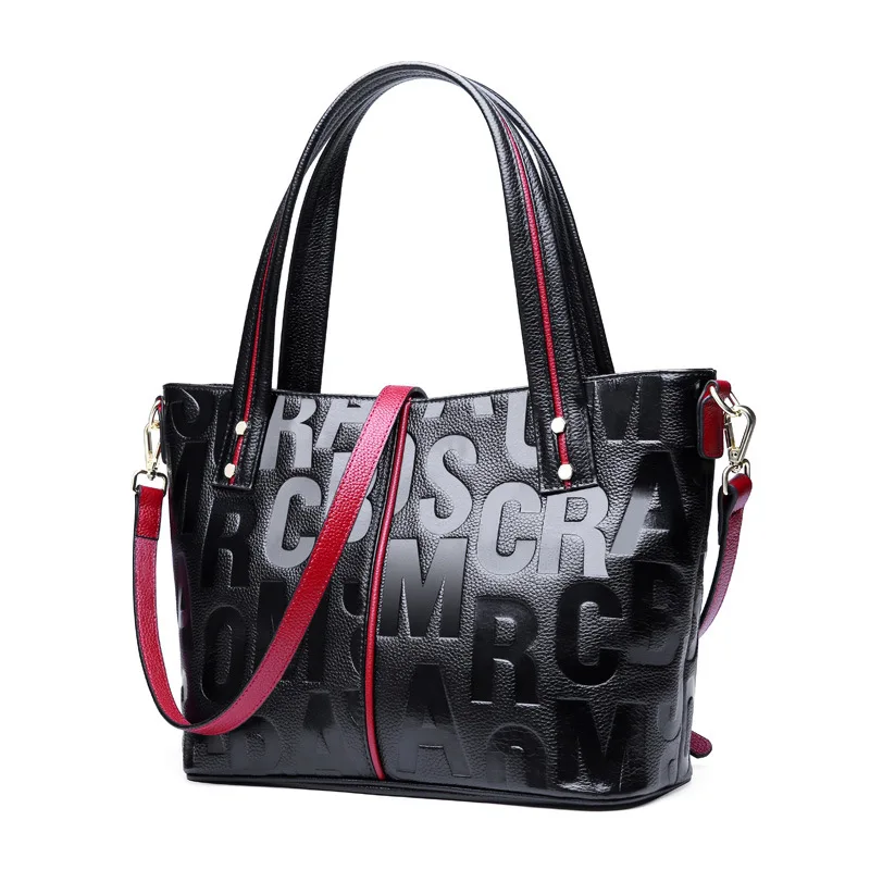 

2019 Bag Hand-held New Print Letter Crossbody Bag for Women Genuine Leather Crossbody Bags Ladies Messenger Bags Bolsos Mujer