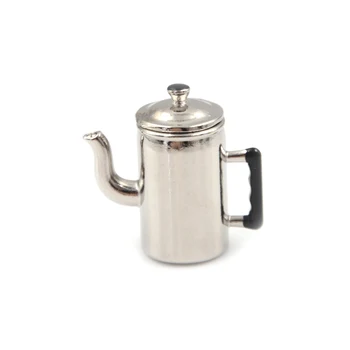 

1:12 Dolls Boiling Mini Metal Kettle Miniature House Furniture Accessories DIY Kitchen Dollhouse Toy