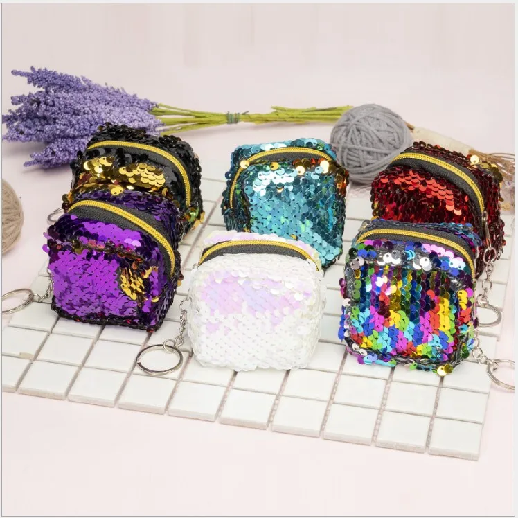 Christmas gift 20pcs favor bag baby shower girl key pendant Sequin coin purse children day birth ceremony return gift for kid