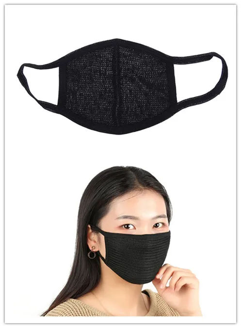 

New Black Cotton Mouth Mask PM2.5 Anti Haze Dust Mask Nose Filter Windproof Face Bacteria Flu Fabric Cloth Respirator Mask