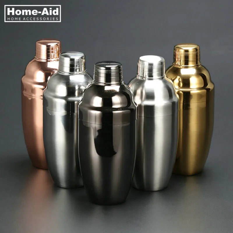 

New Arrival Stainless Steel Shaker Cocktail Shaker Gunmetal Black bottle Martini Bartender tools Shaker Drink 550ML