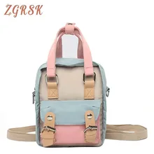 Woman Mini- Back Pack Bag Female Casual Nylon Backpacks For Teenagers Girls Designers Panelled Back Pack Bagpack Small Backpack mini backpacks for women leather pu cute daypack small backpack female white bagpack woman fashion black back pack bag for lady