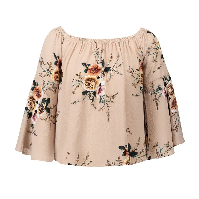 Gladiolus Off Shoulder Summer Blouse Women Flare Sleeve Floral Print Loose Shirt Women 2019 Spring Sexy Womens Tops And Blouses (17)