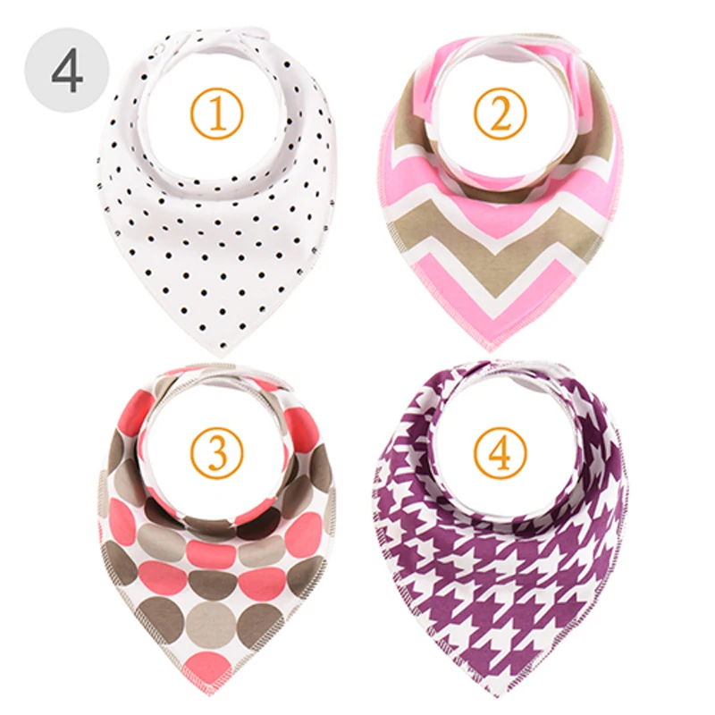 

4Pcs/Lot Baby Feedings Bibs Bandana Newborn Girl Cotton Burp Cloth Anti-Dirty Saliva Towels Toddler Infant Scarf Boy Wholesale