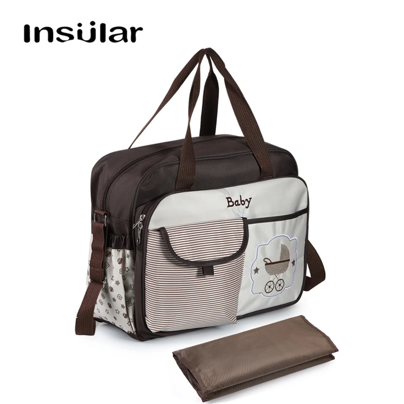 

INSULAR Cute Large Capacity Diaper Bag Messenger/ Totes Maternity Nappy Bags for Baby Mummy Dad with Diaper Changing Mat
