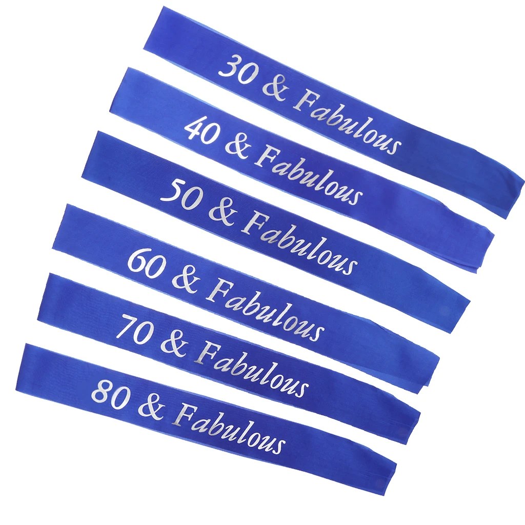 Birthday Satin Sash Gilding Numbers 30th 40th 50th 60th 70th 80th Birthday Anniversary Party Favors Supplier and Decor