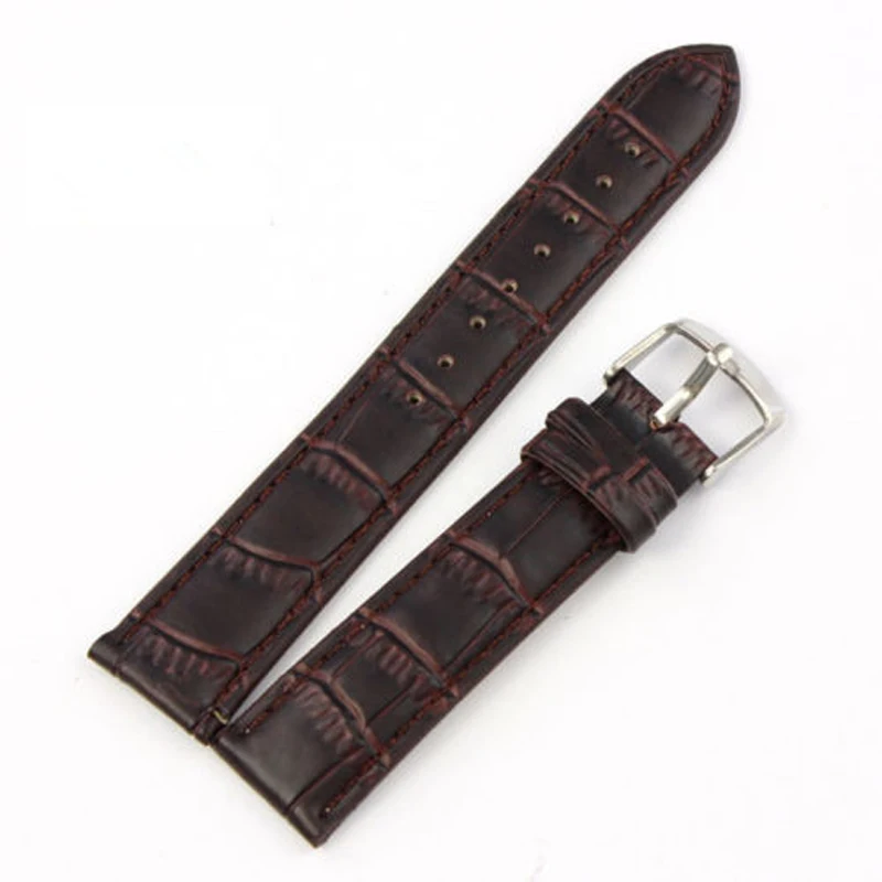 Watchbands Black Brown Leather Watch Strap Band Genuine Soft Buckle Wrist Replacement Fits Mens Relojes Hombre 14/16/18/20/22mm