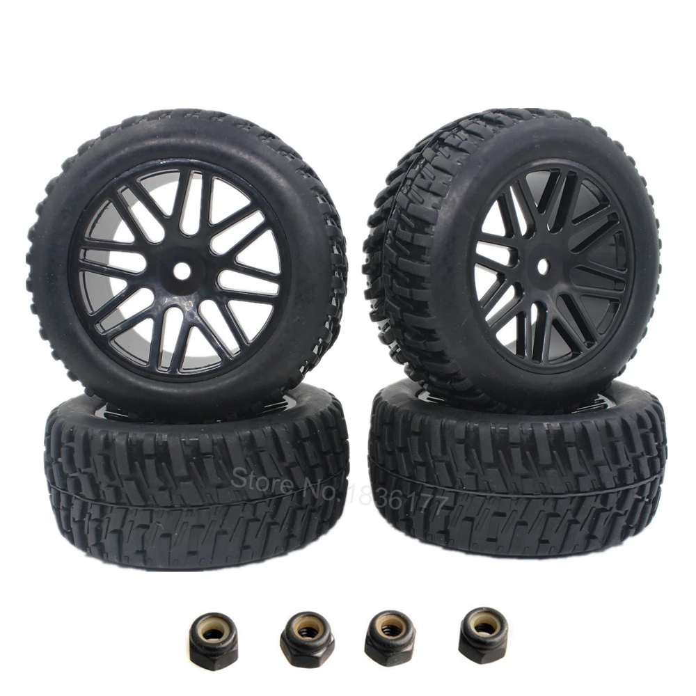 4Pcs 2.2 inch RC Short Course Truck Tires & Wheel Rims 12mm Hub Hex For