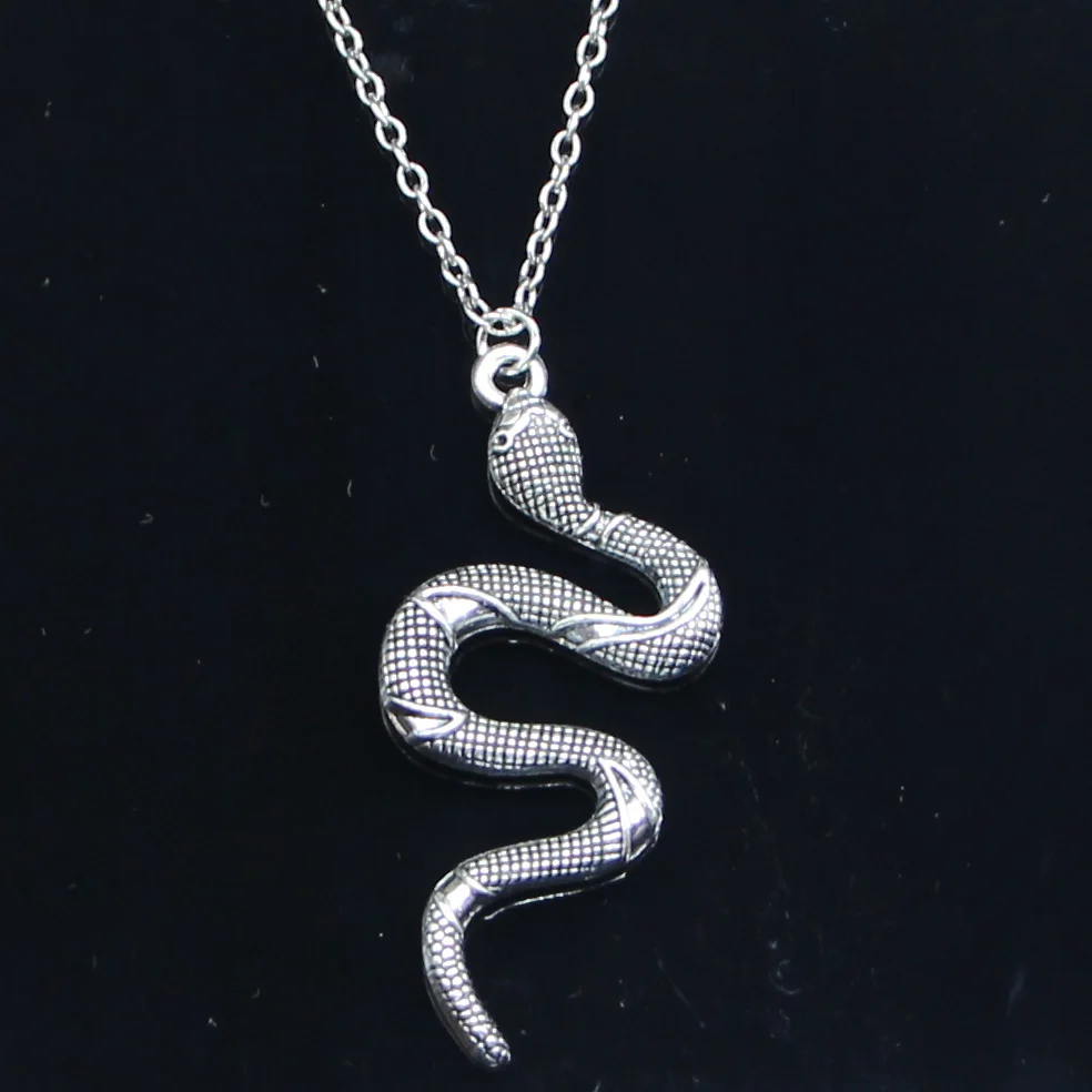 

New Fashion Necklace 53x23mm snake cobra Silver Pendants Short Long Women Men Colar Gift Jewelry Choker