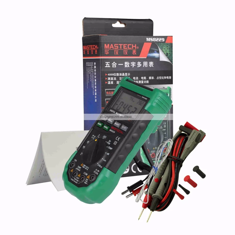 MASTECH MS8229 Авто Диапазон ЖК подсветка цифровые мультиметры (DMM) с освещением шума