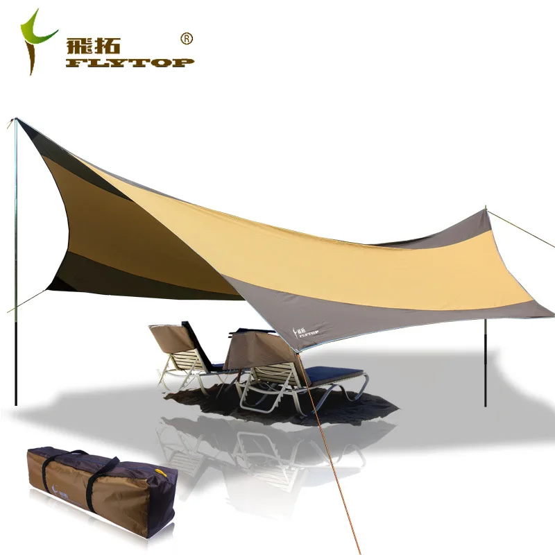 Flytop sunshelter 3 цвета на выбор! Высокое качество 550 см* 560 см железные столбы УФ Пляжный Тент солнцезащитный тент кемпинговый тент непромокаемый тент