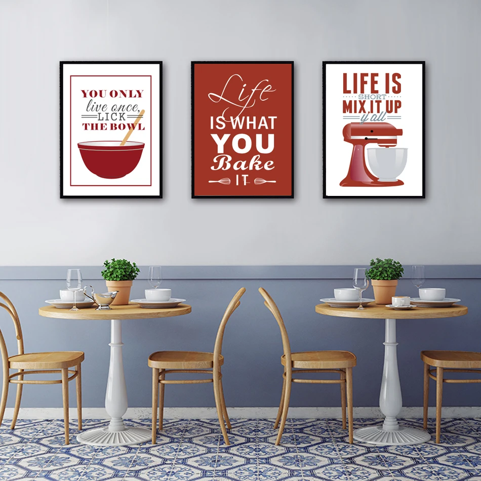 "Life Is What You Bake It" Quote Mural Modern Canvas Art Print Exquisite art wall pictures For