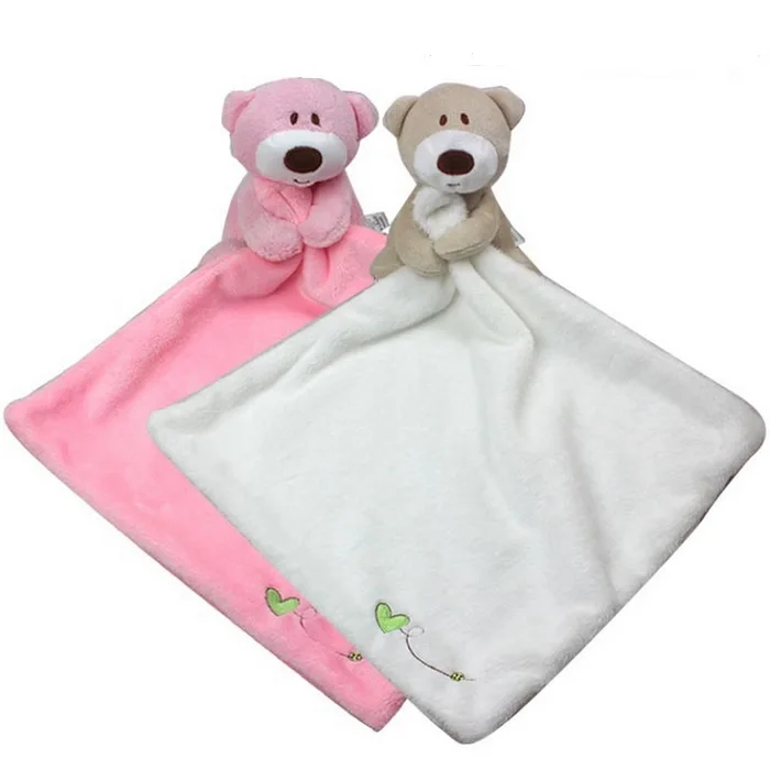 1pc Soft Baby Soothe Toy Baby Care Saliva Towel Cute Teddy Bear Plush