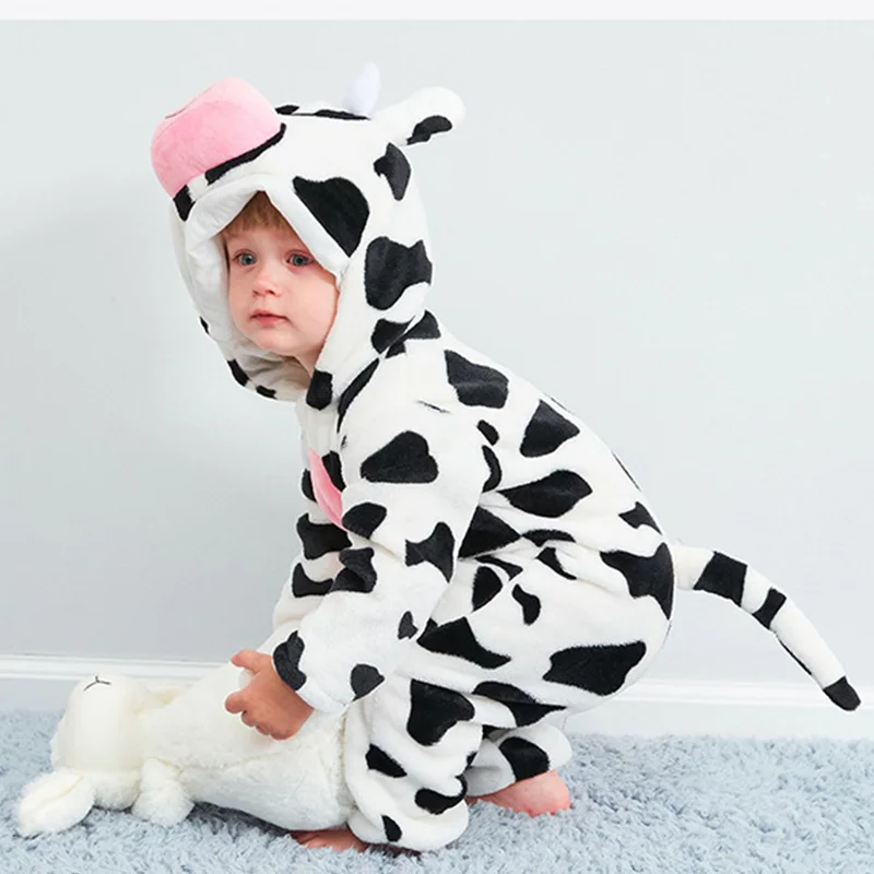 Bebé Ropa de dibujos animados vaca Anime franela con capucha ropa de dormir recién nacido de Navidad trajes Rompers Bebes ropa de invierno desgaste de la noche Bebé Ropa de dibujos animados vaca Anime franela con capucha ropa de dormir recién nacido de Navidad trajes Rompers Bebes ropa de invierno desgaste de la noche