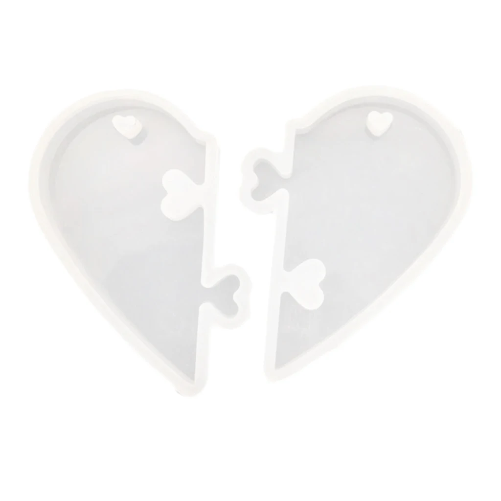 Split Heart Designs Silicone Mold Casting Love Epoxy Resin Pendant Mould For DIY Polymer Clay Jewelry Pendant Craft Mould Tool
