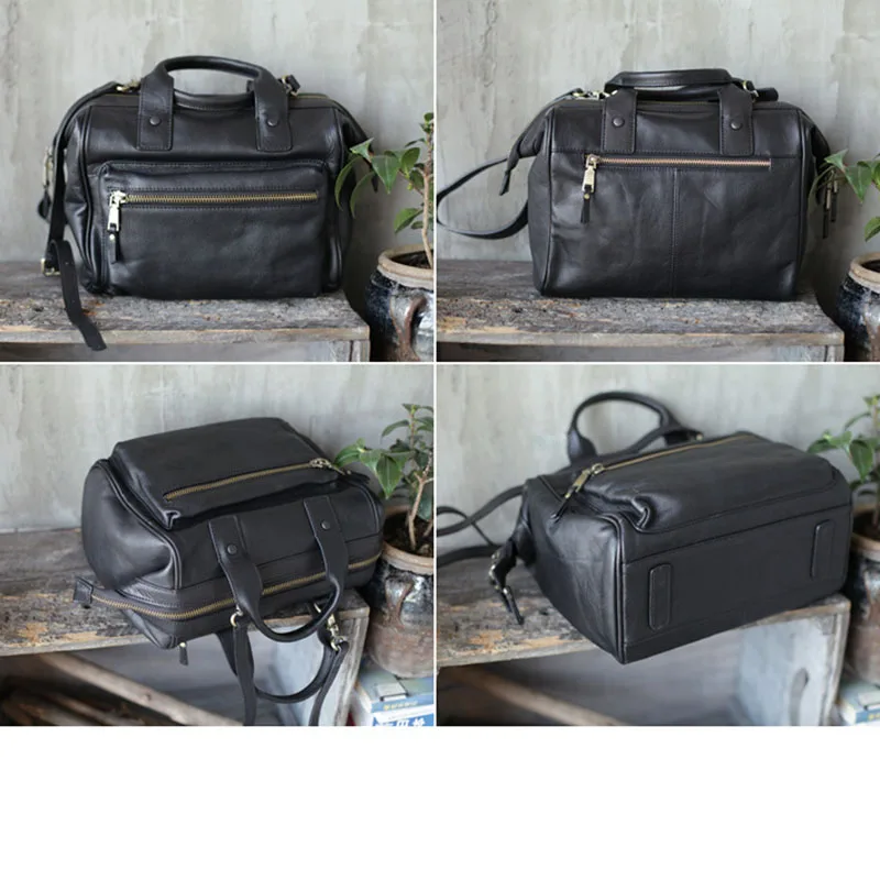 AETOO Leather black large capacity Messenger bag handbag female casual retro first layer leather commuter motorcycle bag shoulde