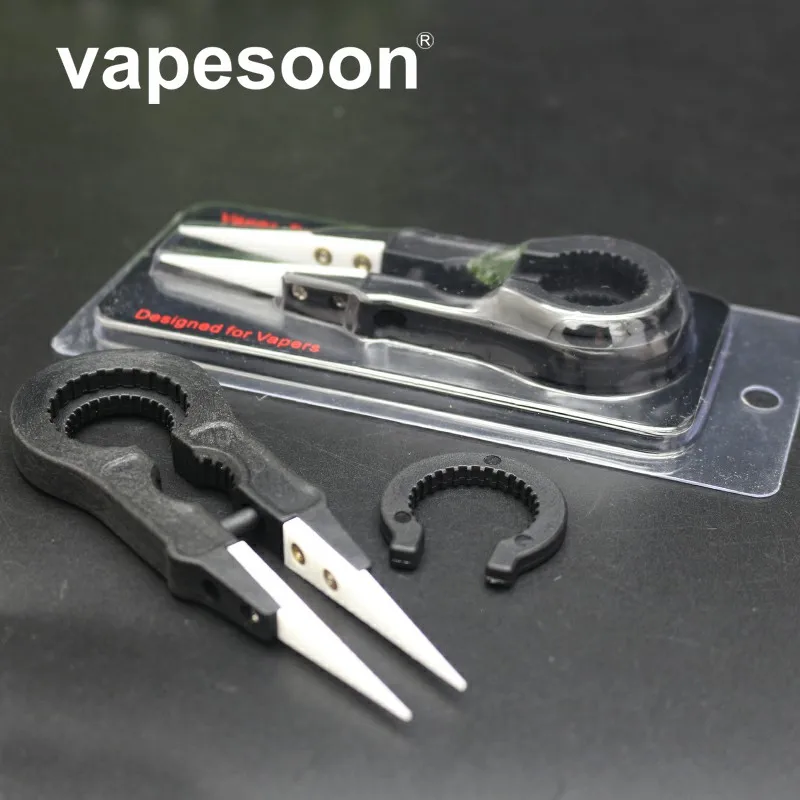 

VapeSoon Electronic Cigarette Tools Stainless Steel Handle Ceramic Tweezers RDA Atomizer Vape/DIY tool 10 pcs wholesale