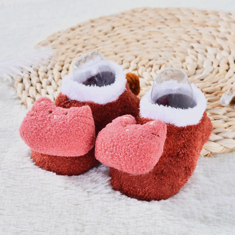 Модная одежда для детей, Детская мода носки мультфильм Животные носки для малышей новорожденных осень-зима детей носки-тапочки обувь нескользящие мягкая подошва носок