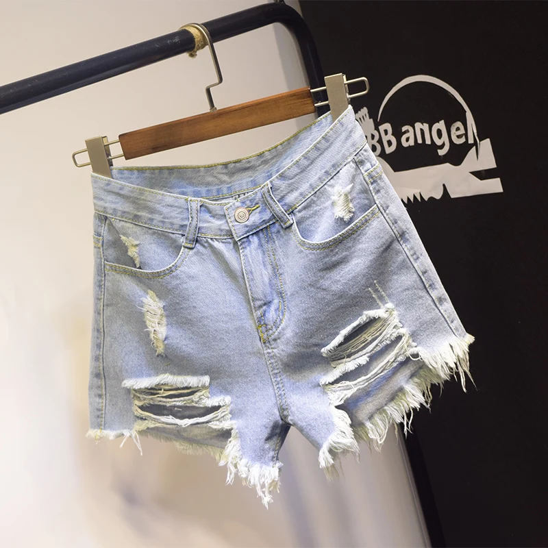 2016 The New European and American Style Shorts Women Hole And Tassel