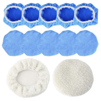 

Car Polisher Pad Bonnet Waxer Bonnet Set Of 12 Packs With 10 Packs Microfiber Car Polishing Bonnet And 2 Packs Waxing Bonnet F