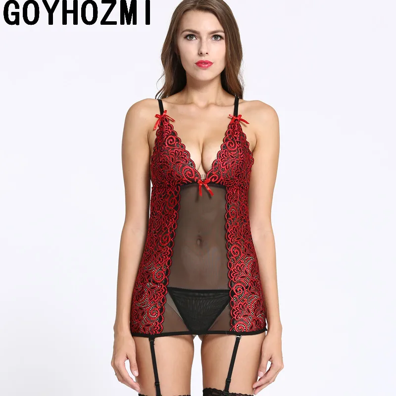 

Exotic Apparel Sexy Lingerie For Women Baby Dolls Jacquard suspenders nightgowns lenceria underwear women slips intimates