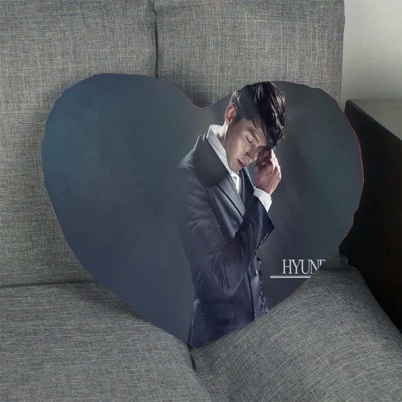 Kpop наволочка Hyun Bin Heart shape атласная тканевая Подушка Чехол для дома спальни свадебное украшение наволочки - Цвет: 1