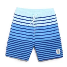 Qike бренда дышать мужчин Пляжные шорты синего и белого цвета в полоску летние дизайнерские пляжные шорты мужские S-3XL