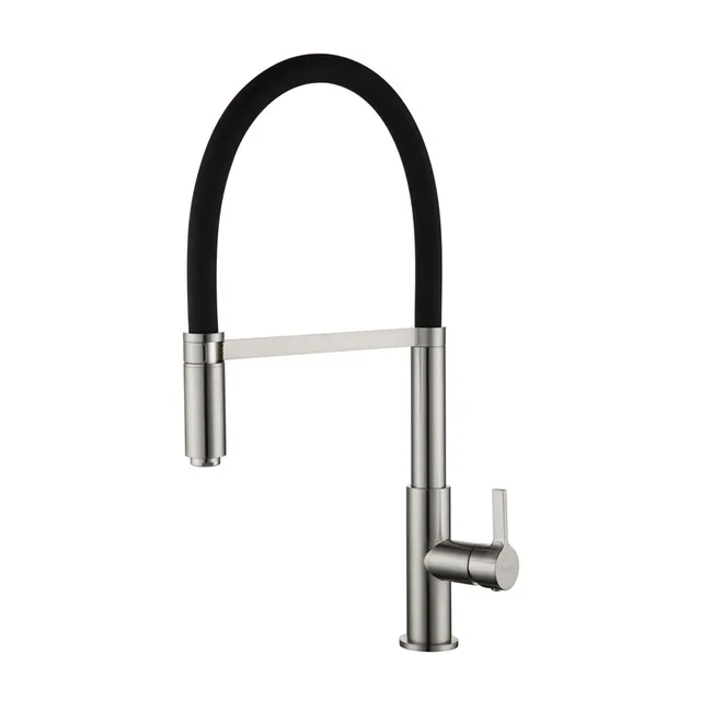 Premium Deck Mounted Pre-Rinse Pull-Down Kitchen Sink Mixer Faucet Taps with Gooseneck pull out Spray Single Lever Metal Handle 8