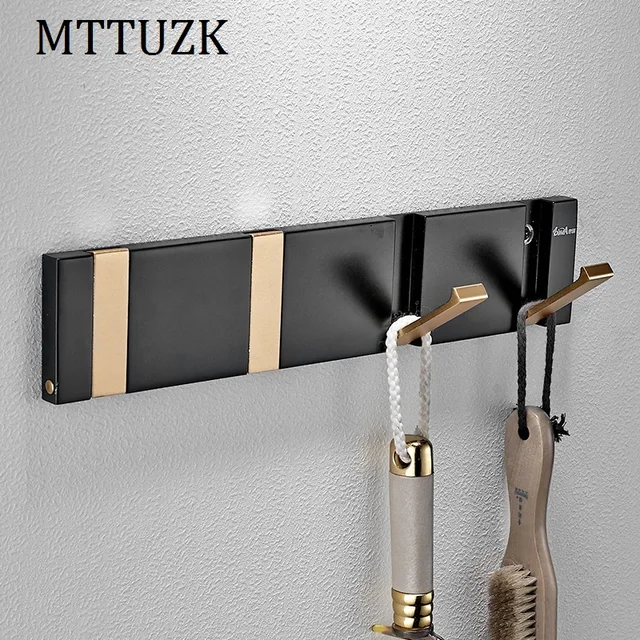 MTTUZK Solid Space Aluminum Hidden Clothes Hooks Row hooks living room