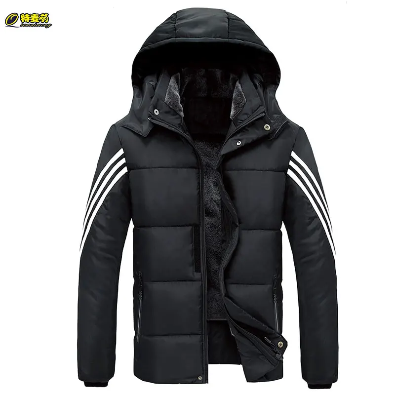 Winter Men Long Jacket with hooded Casual Black Male Parkas Plus Size 9XL Down Cotton Men's Warm Fleece Puffer Coat