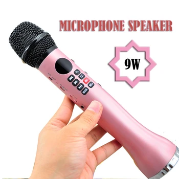 

L-598 Wireless Microphone Handheld Karaoke Bluetooth Speaker LED Display Screen TF Card 9W Mini USB Singing Recorder Microphone