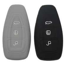 Силиконовые автомобилей smart key крышка дистанционного мешок, пригодный для Ford Focus 3 MK3 ST RS Ecosport Kuga Новая fiesta 3 Кнопки смарт-ключ с логотип