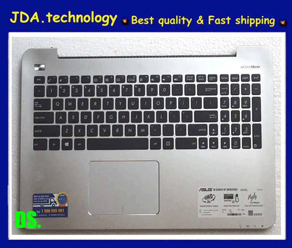 

wellendorff 95%New Silver palmrest topcase FOR ASUS X555M X555 K555L DX992L VM590L V555L US keyboard upper cover,Touchpad