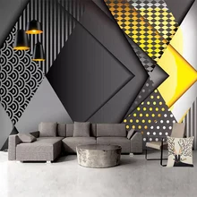 Нордическая Индивидуальность геометрические 3D обои Гостиная ТВ диван фон Европейский водонепроницаемый настенная ткань украшение дома Фреска