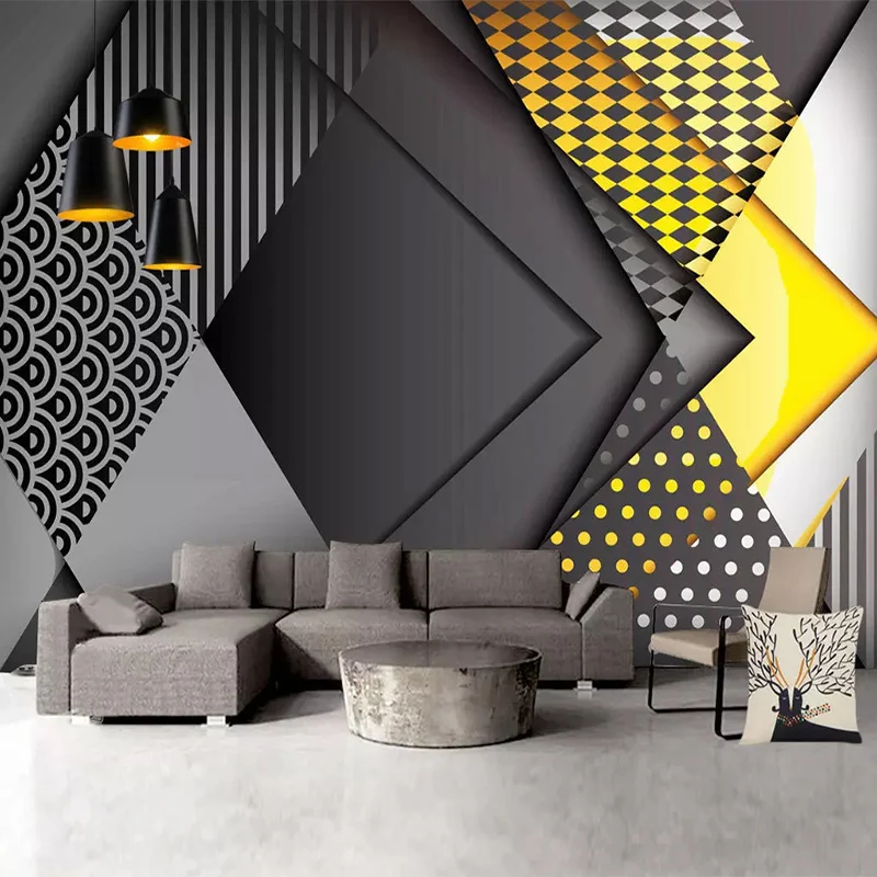 

Nordic Personality Geometry 3D Wallpaper Living Room TV Sofa Background European Waterproof Wall Cloth Home Decoration Fresco