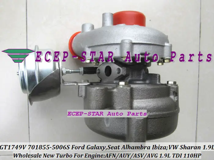 GT1749V 701855 701855-0006 701855-0004 701855-0002 Турбокомпрессор 《 Ford Galaxy для Volkswagen VW Sharan АФН AUY AVG ASV 1.9L TDI 110HP